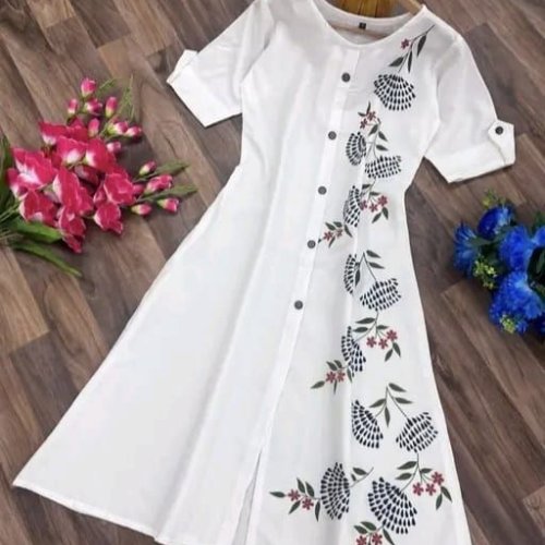 White Floral Print Fit and Flare Midi Dress