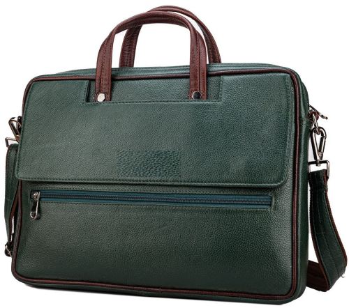 Bottle Green Genuine Leather Office Bag
