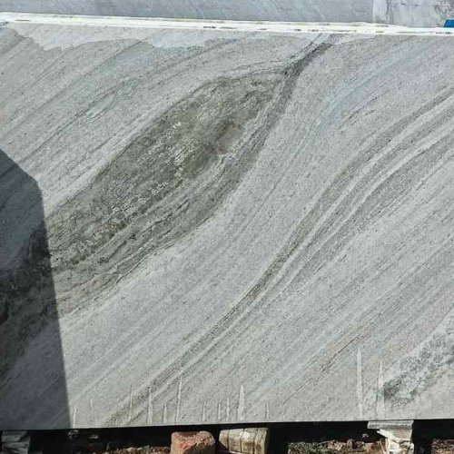 Natural Soft Grey and White Morwad Marble Slab