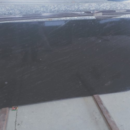 Polished Rajasthan Fish Black Granite Slab