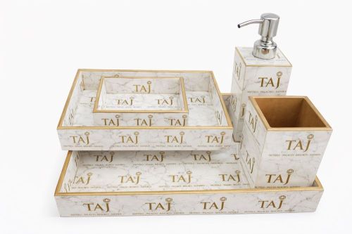 Designer Wooden Bathroom Accessories Set