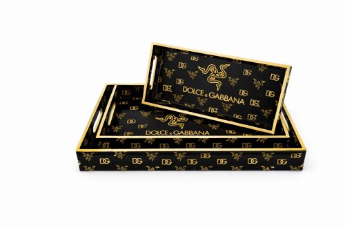 Premium Logo Printed MDF Rectangular Serving Tray Set