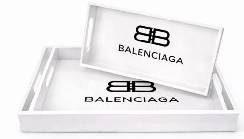 Printed Logo MDF Rectangular Serving Trays with Handles