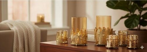 Glass Candle Holder with Base