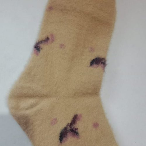 Beige Printed Ankle Length Ladies Socks