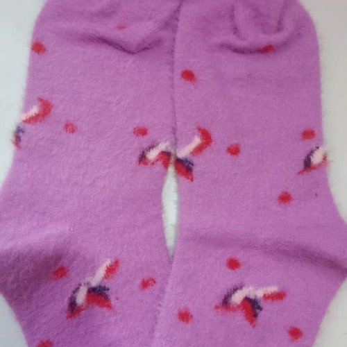 Light Purple Printed Ankle Length Ladies Socks