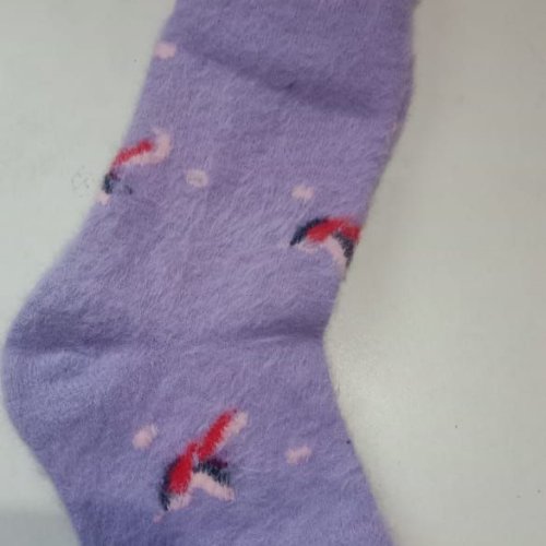 Light Voilet Printed Ankle Length Ladies Socks