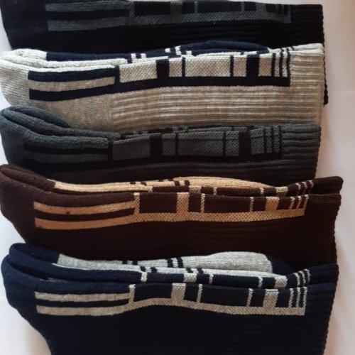 Men Casual Patterned Crew Socks