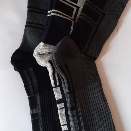 Men Cotton Patterned Crew Socks