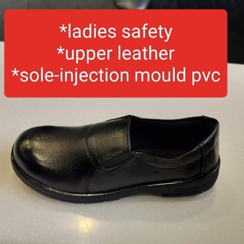 Ladies Black Leather Safety Shoes