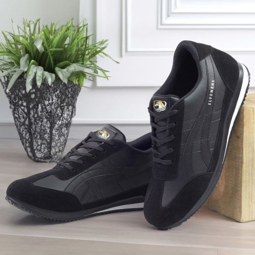 Mens Black Casual Wear Sneaker Shoes