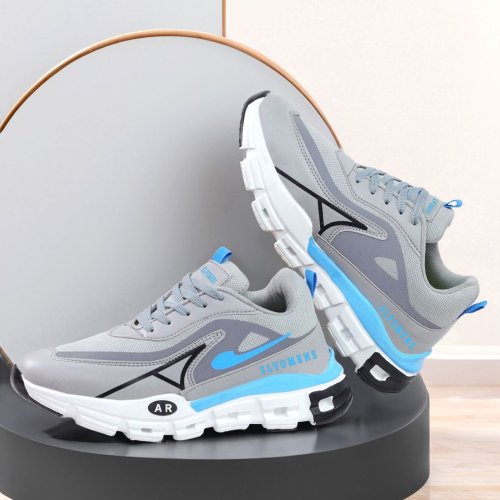 Mens Blue and Grey High Performance Sports Shoes