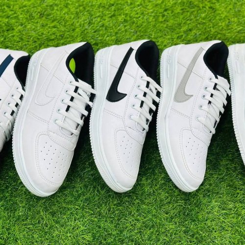 Mens PU Leather White Sneaker Shoes