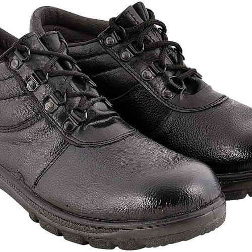 Shock Proof Black Leather Safety Boots