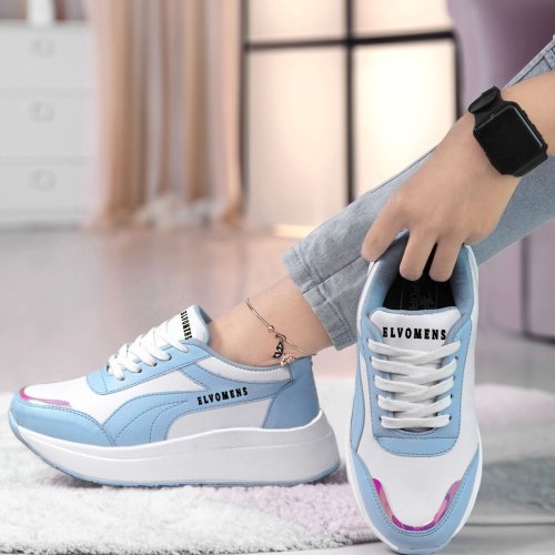 Sky Blue and White Comfortable  Sports Shoes