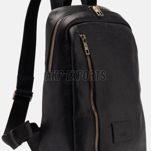 Black Leather Backpack Bag