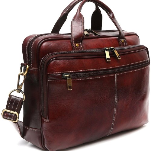 Professional Brown Leather Laptop Bag