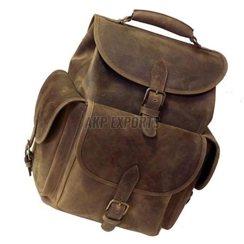 Vintage Leather Rucksack Backpack Bag