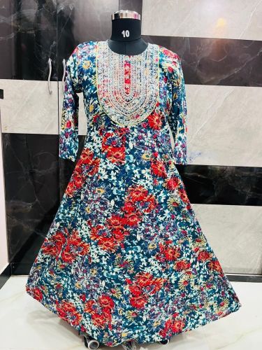 Printed Cotton Anarkali Kurti Dress