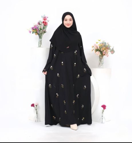 Floral Embroidery Full Work Abaya Burkha