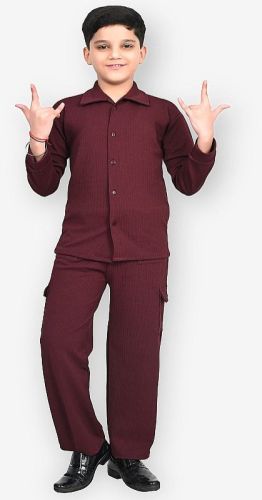 Boys Maroon Comfortable Co-Ord Set