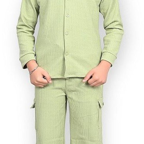 Boys Stylish Olive Green Co-Ord Set