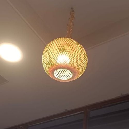 Handcrafted Bamboo Ball Shape Pendant Lamp