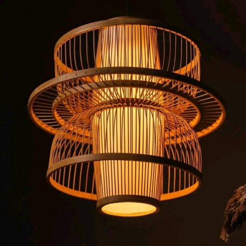 Handmade Bamboo Stick Ceiling Lamp