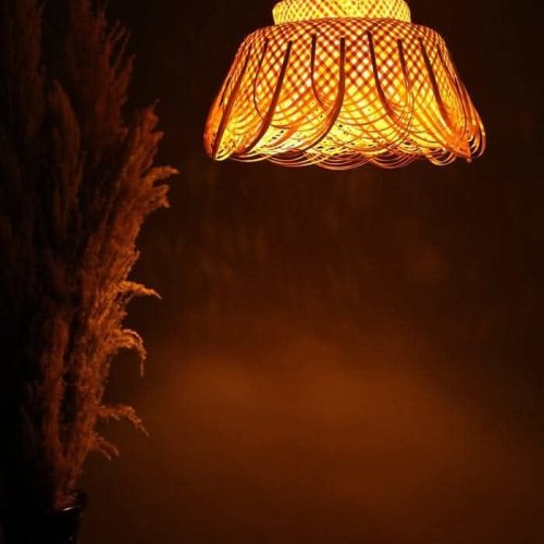 Handwoven Bamboo Flower Lampshade