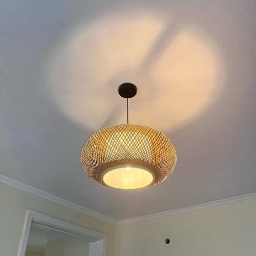 Round Woven Bamboo Pendant Lamp Shade
