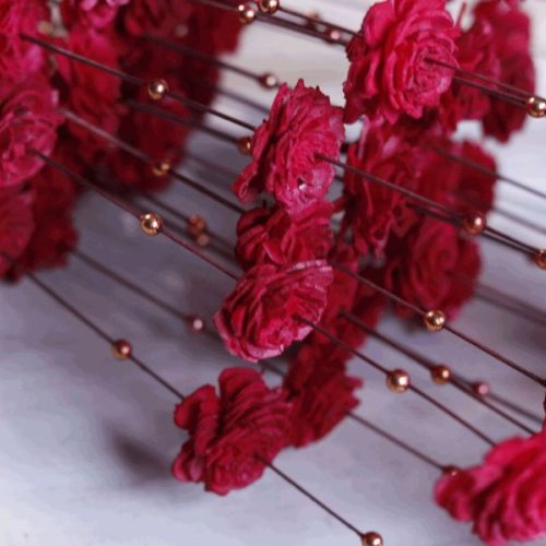 Red Coco Belle Moti Sola Wood Flower Stick
