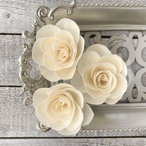 Tecksoi French Rose Natural Sola Wood Flower
