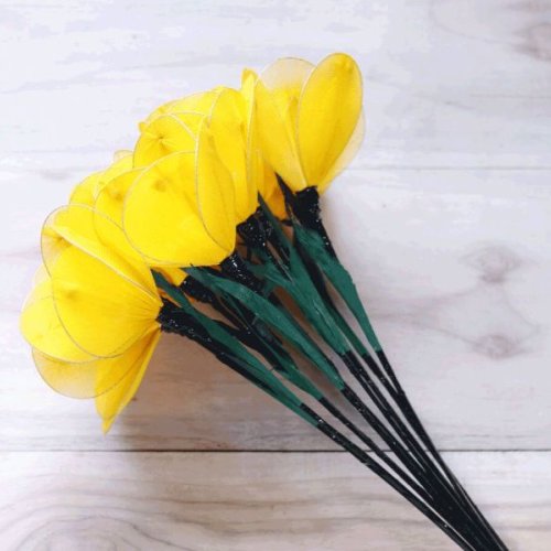 Yellow Poppy Net Flower Bunches