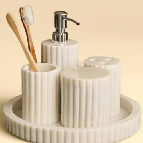 Marble Bathroom Accessories Set