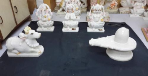 White Marble Shiv Parivar Statue