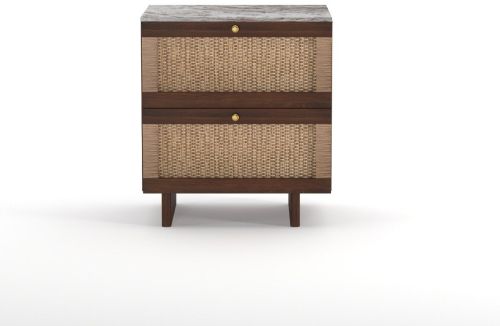 2 Drawer Wooden Bedside