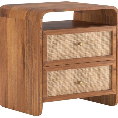 2 Drawer Nappa Wooden Bedside