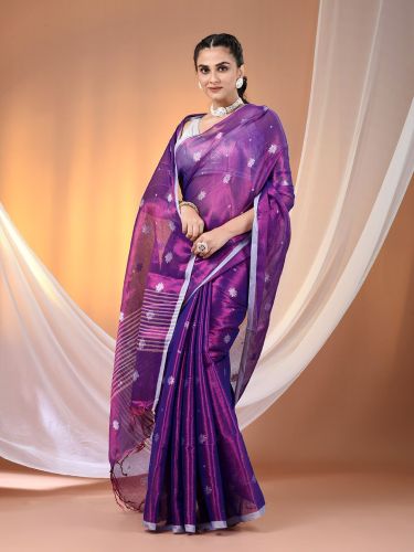 Premium Tissue Jamdani Saree with Woven Motifs