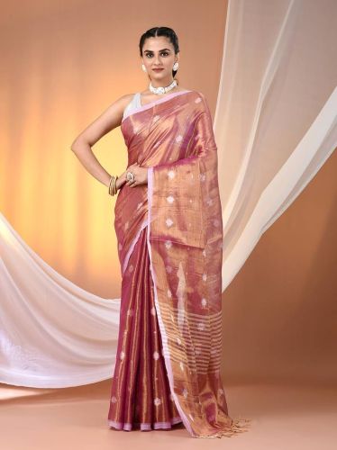 Premium Dual Tone Tissue Jamdani Saree with Woven Motifs