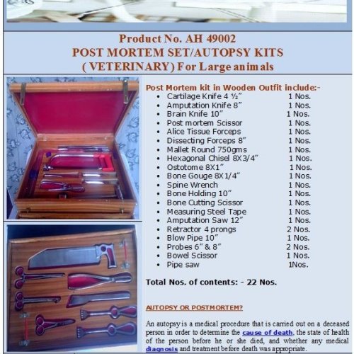Post Mortem Set for Large Animal
