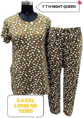 Fancy Ladies Cotton Long Night Suits