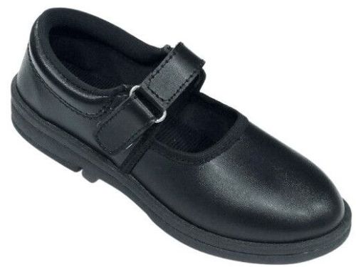 Velcro Strap Black Girl School Shoes