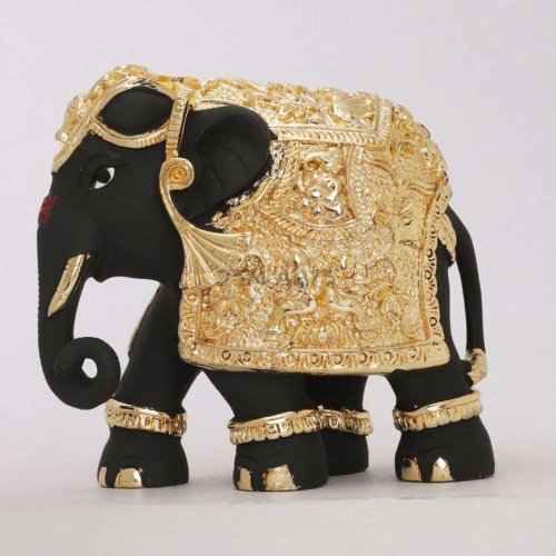 Black Elephant Decorative Idols