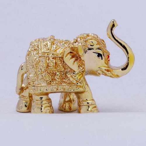 Golden Hand Carved Elephant Statue