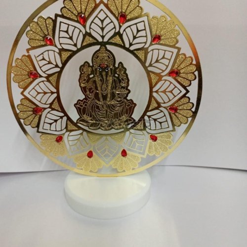 Golden Lord Ganesh Car Dashboard Idol