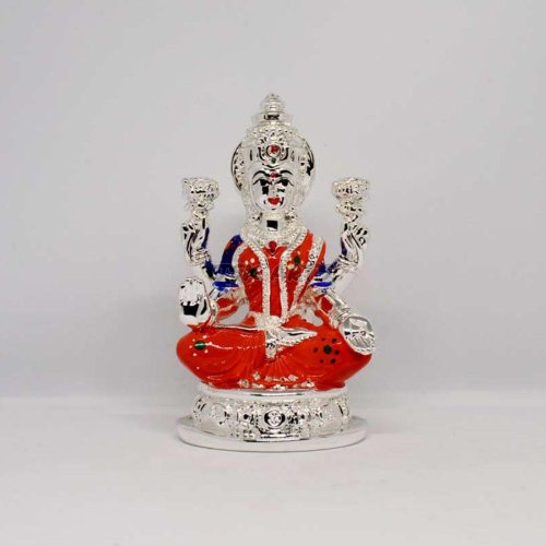 Silver Maa Laxmi Sitting Idol