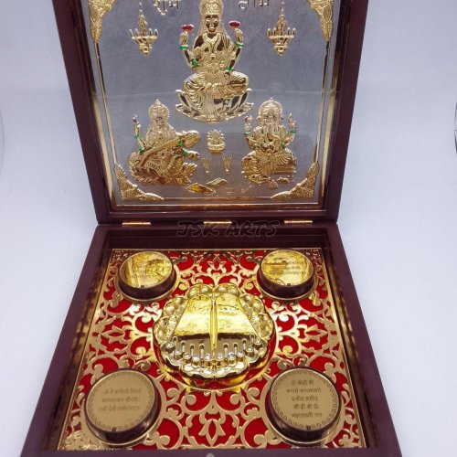 Laxmi Ganesh Gold Plated Photo Frame Box