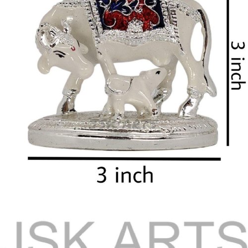 Polyresin Kamdhenu Cow Calf Statue