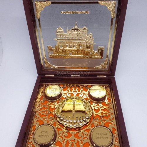 Satinam Shree Gurudawa Gold Plated Photo Frame Box