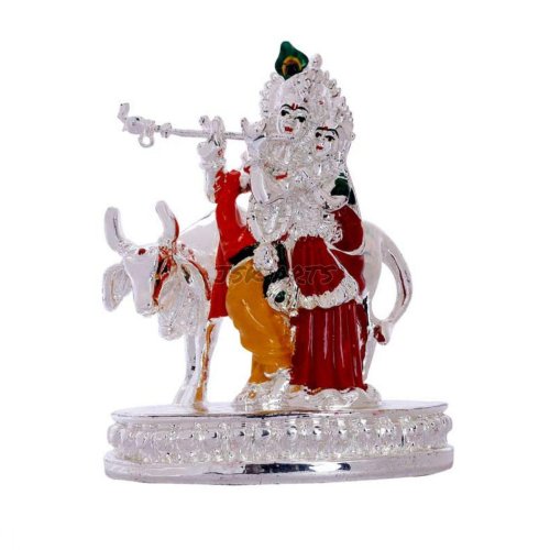 Silver Lord Krishna Statue